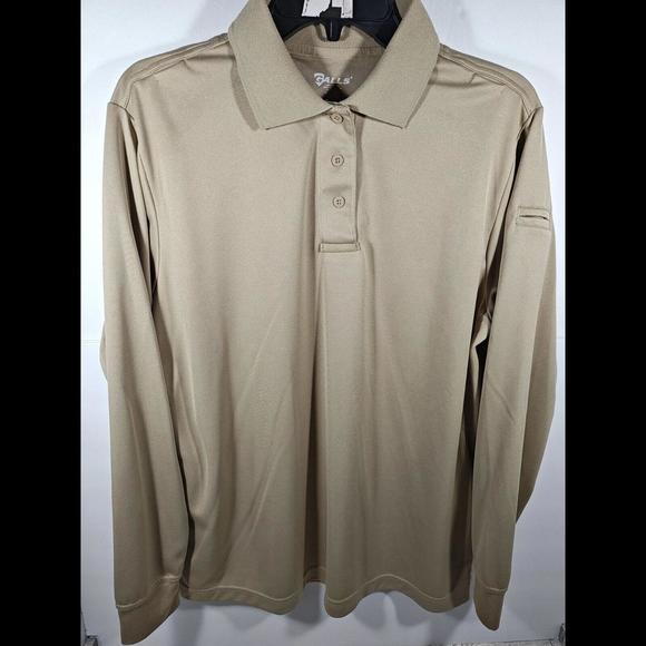 Galls Women's Tac Force Lightweight Long Sleeve Polo Large Beige NWOT - Picture 1 of 6